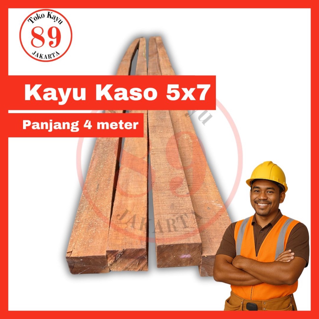 Kayu Kaso 5x7 Lurus Lempeng / Usuk Bagus / Kaso 5x7 Meranti / Kaso Proyek - panjang 4 meter