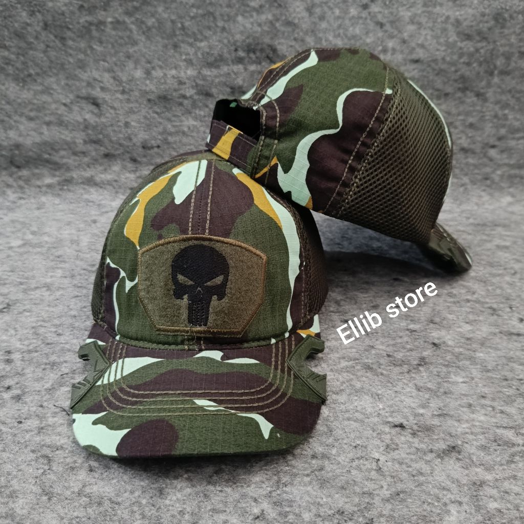 Topi Tactical Coak Punisher Loreng Brimob Premium / Topi Tactical Loreng Brimob / Topi Loreng Brimob