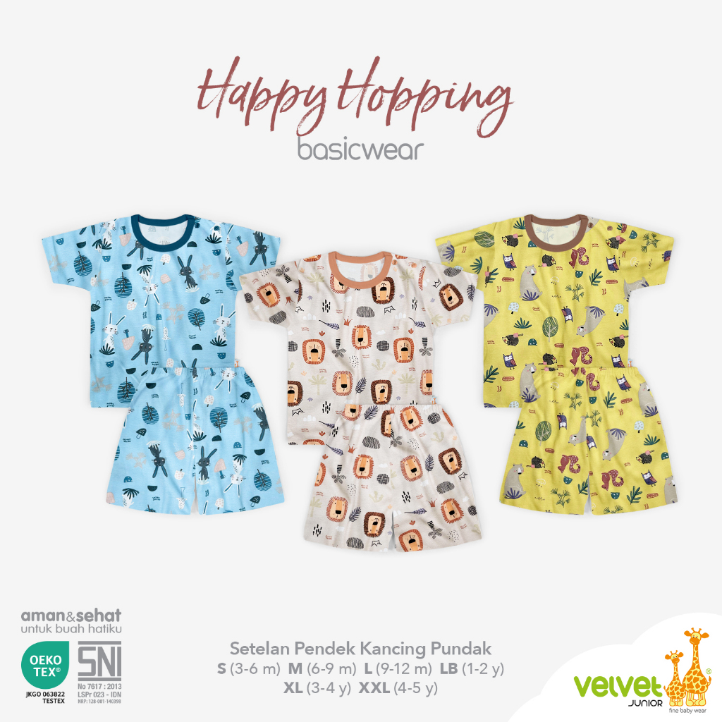 Velvet-Paket 3 setelan pendek