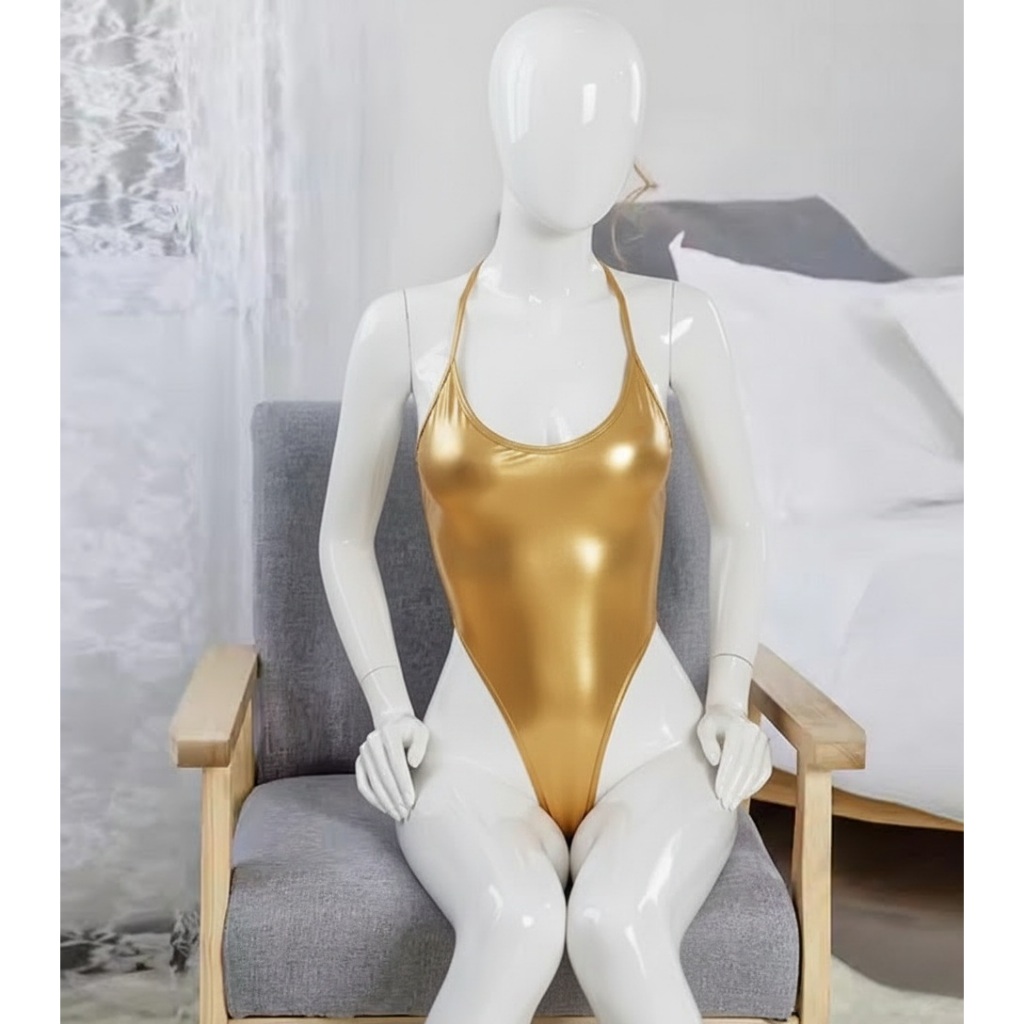 Lingerie Patent Leather One Piece Swimsuit Seksi Bodysuit L634