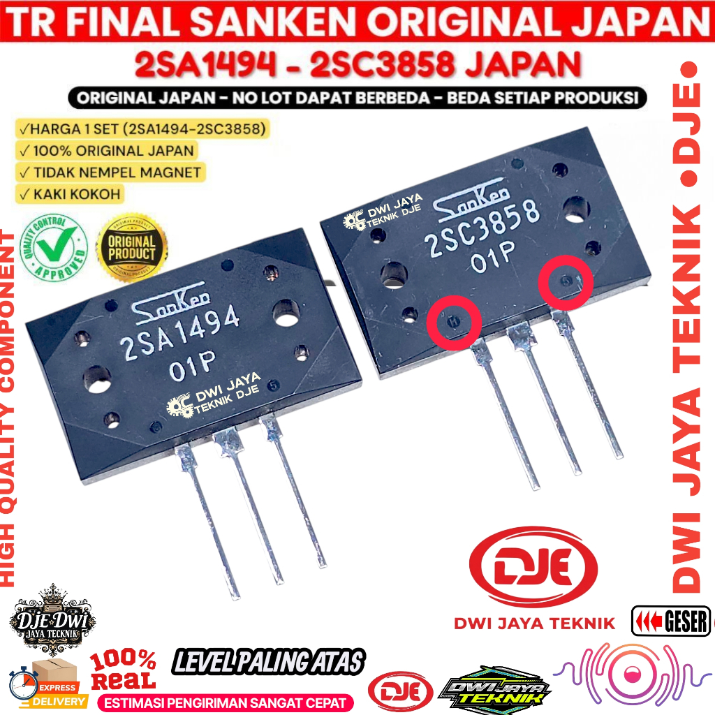 TR FINAL SANKEN 2SA1494 2SC3858 01P ASLI ORI TRANSISTOR 2SA 1494 2SC 3858 A1494 C3858 SANKEN ORI ASL