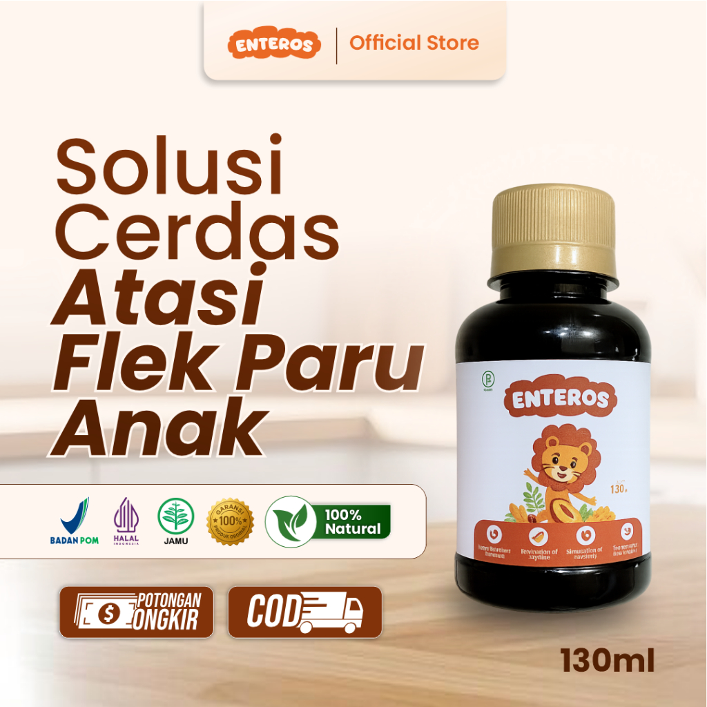 Enteros - Herbal Suplemen Solusi Cerdas Atasi Flek Paru Anak | Halal BPOM 130ml