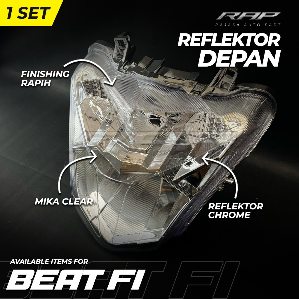 REFLEKTOR LAMPU DEPAN BEAT FI/LAMPU DEPAN HONDA BEAT FI SET NARITA