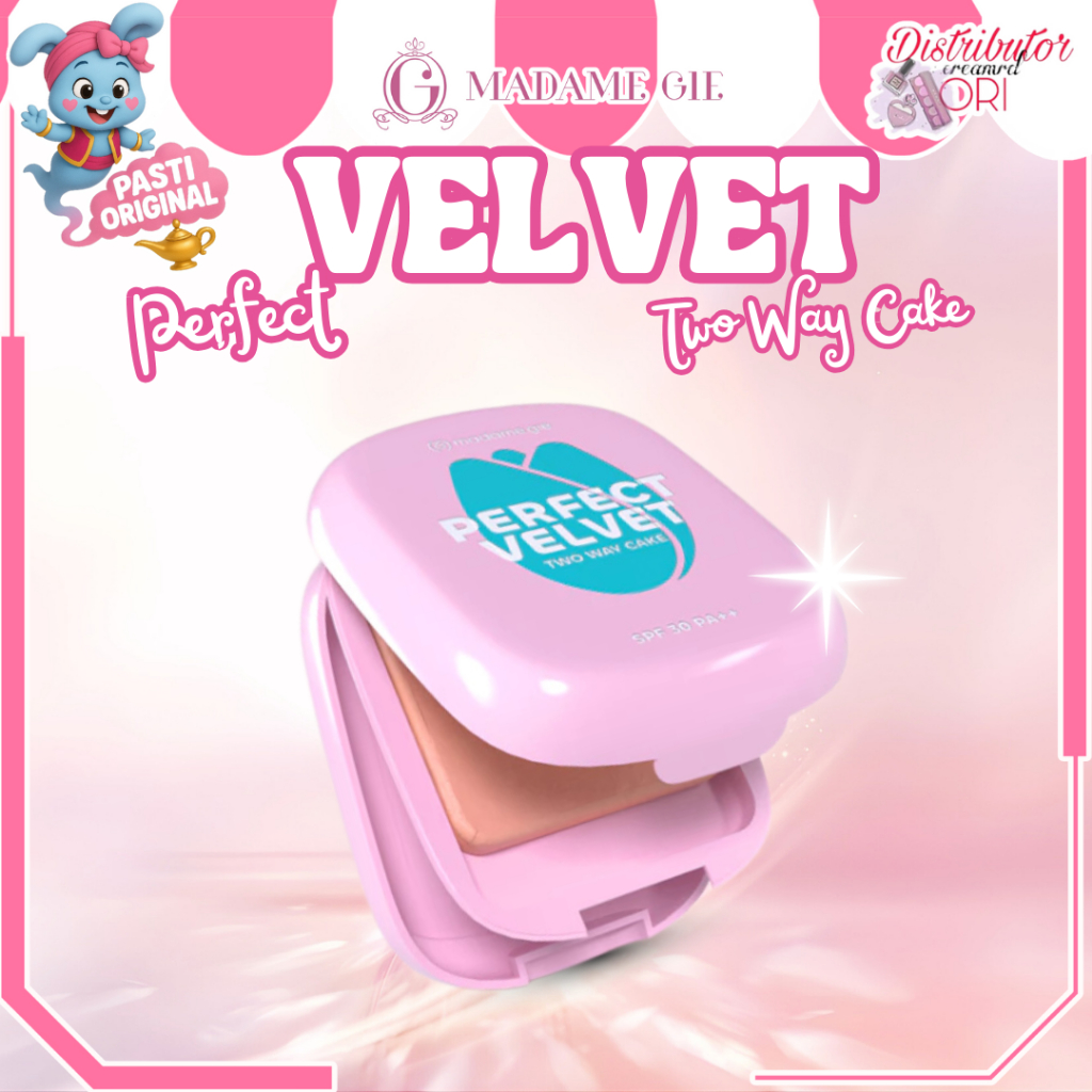 Madame Gie Perfect Velvet SPF 30 Two Way Cake - MakeUp Bedak Padat | Distributor Cream Ori
