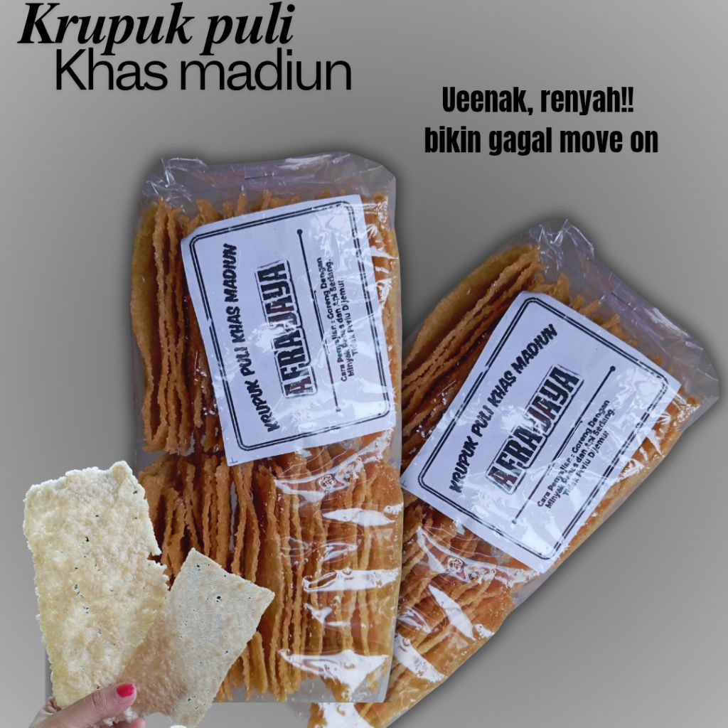 Afra jaya {500gr} Kerupuk Puli Mentah Gendar Lempeng Karak Nasi Rasa Bawang Khasnya Madiun Magetan M