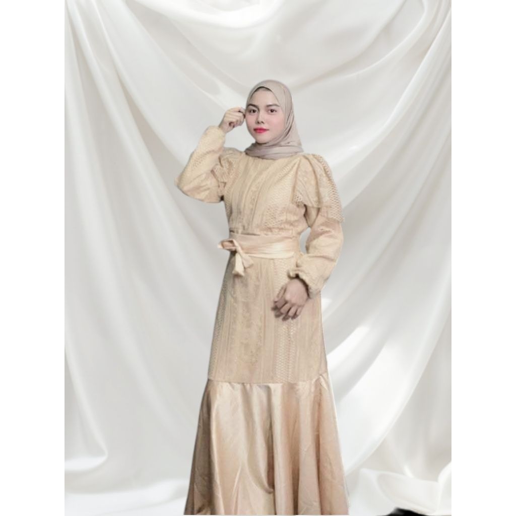 Gamis/Dress wanita ld 110 brokat duyung (P_L)