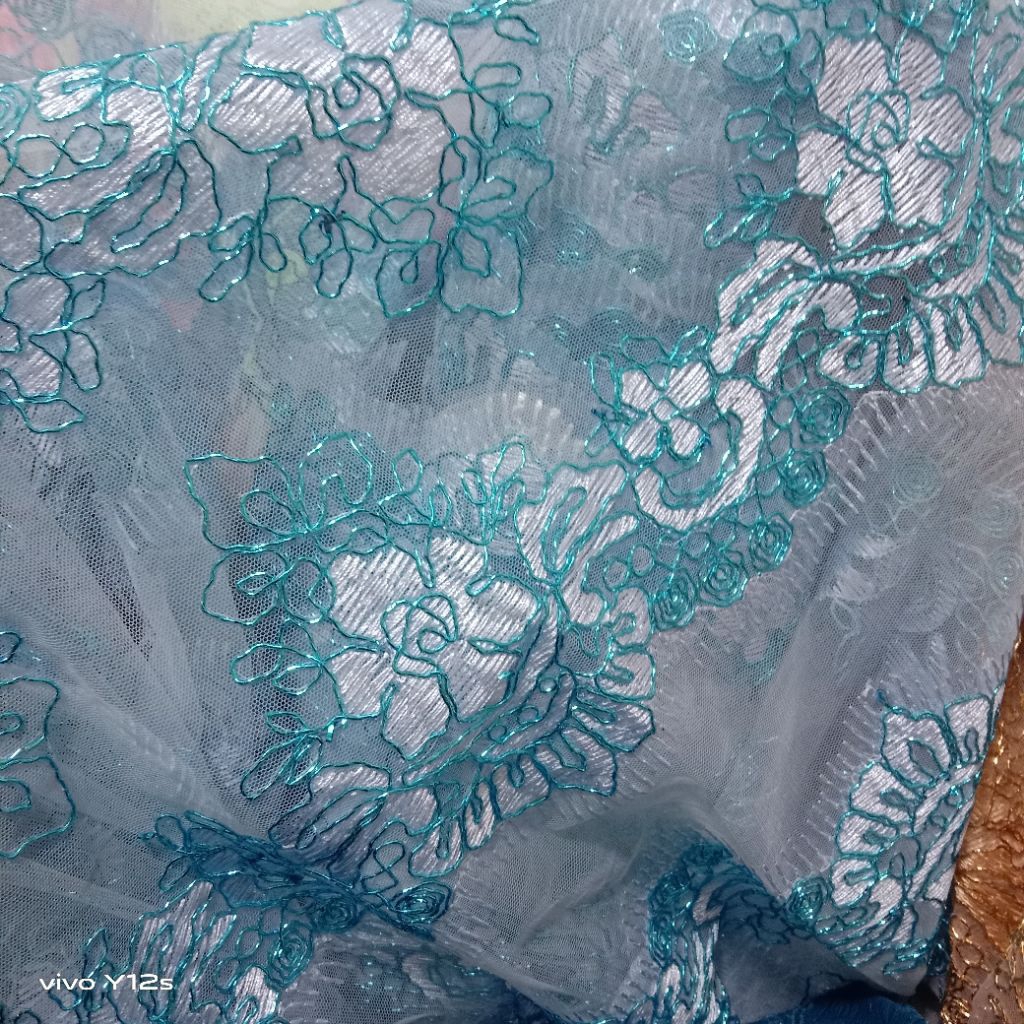 Kain Tile Brokat Renda / Harga / 0.5m / Kain Tile Brokat Renda Meteran / Bahan Tile Brokat Renda / B