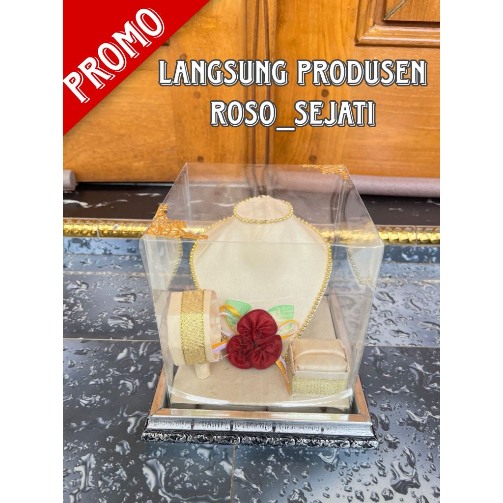 KOTAK PERHIASAN SATU SET/KOTAK MAHAR/BOX PERHIASAN (KALUNG ,CINCIN,GELANG)