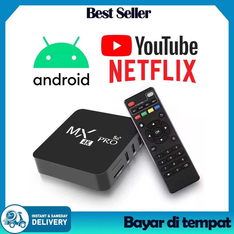 Terjamin MXQ Pro 4K Ultra HD Android Box Smart TV 8GB RAM 128GB ROM Wifi Streaming Media Player Live