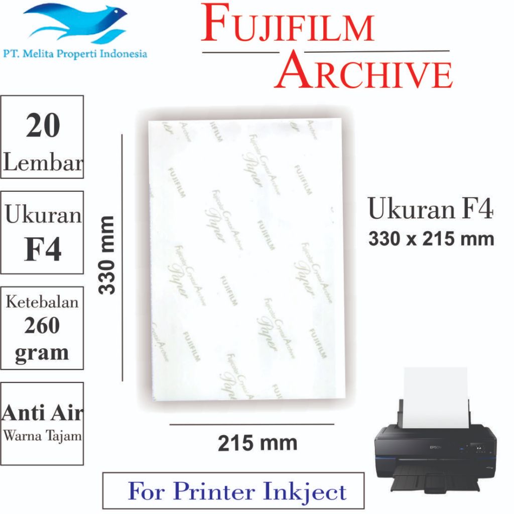 Kertas Foto Fuji Silky Doff F4 260 Gram Isi 20 Lembar