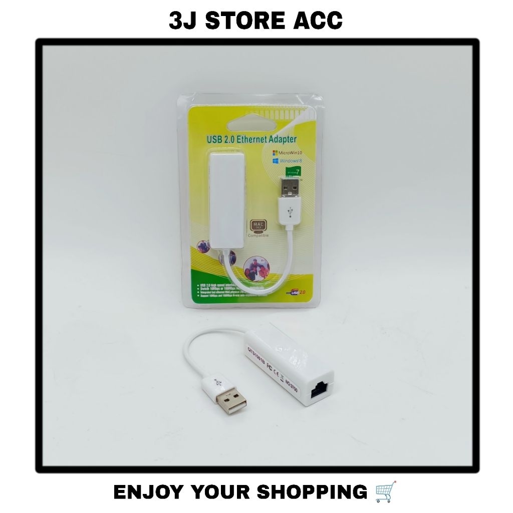 USB 2.0 to LAN Kabel UL11 – Adapter RJ45 Ethernet, Plug and Play