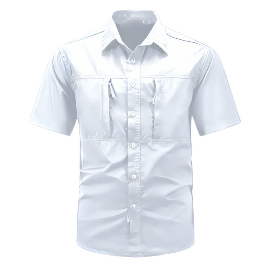 blazer_pria - Kemeja Paspampres Tactical Pria Lengan Pendek Putih