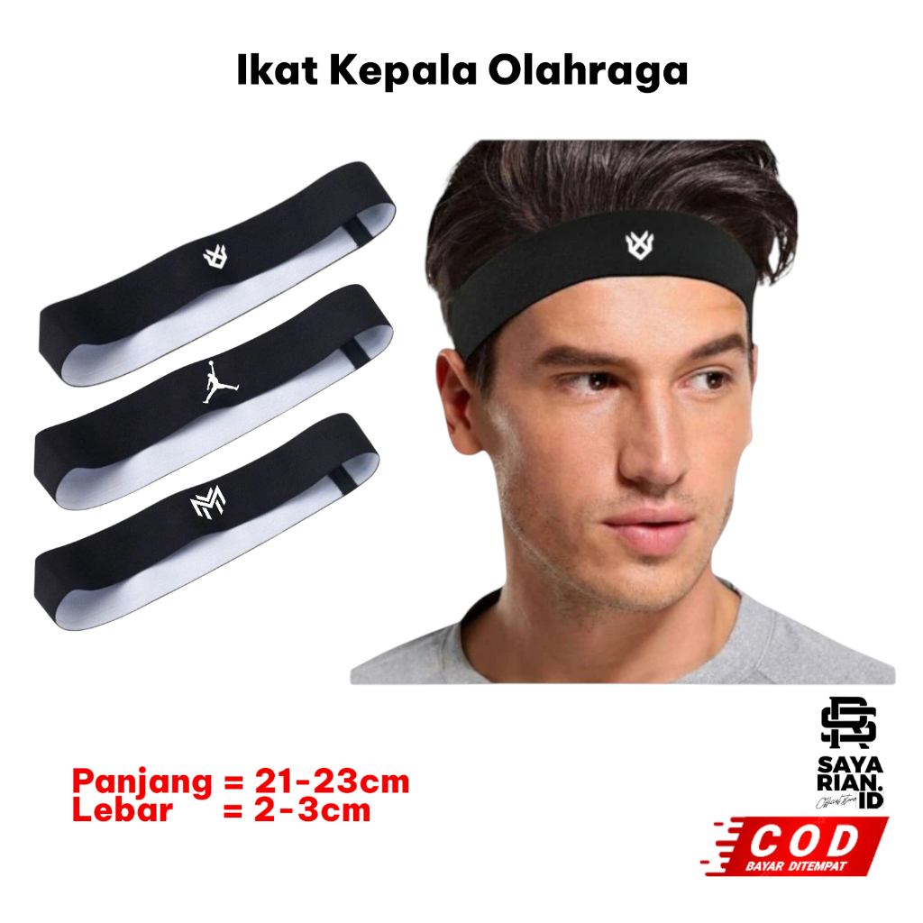 Ikat Kepala Olahraga Sepak Bola - Volly - Basket Bahan Karet Headband