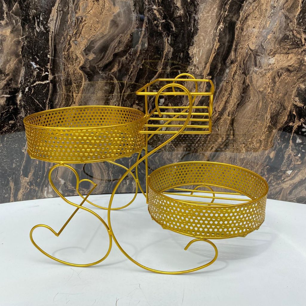 RAK AQUA GELAS MODEL BULAT 2 SUSUN JARING GOLD