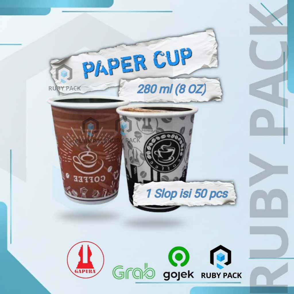 Gapura Paper Cup / Wadah Minuman Panas / Gelas Kertas Kopi Teh / 8 oz