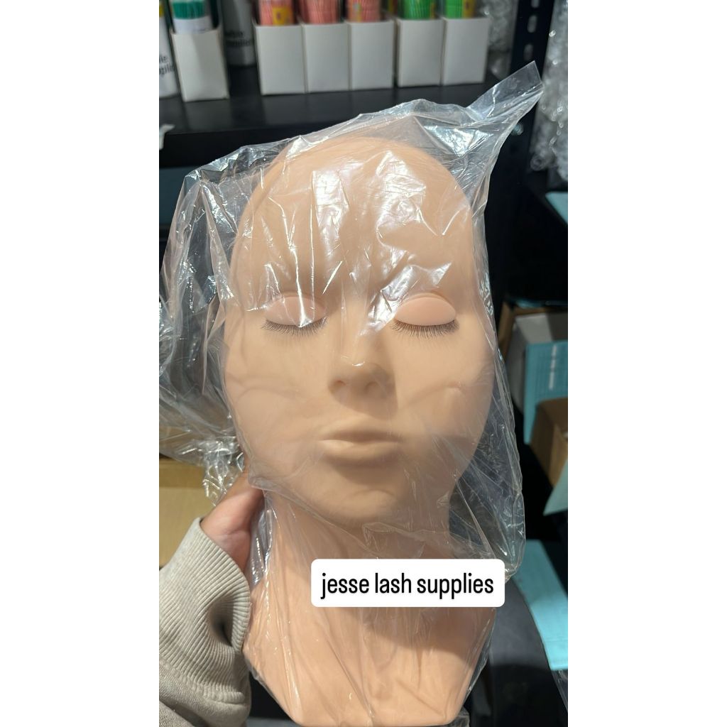 Removable and replaceable eyes Mannequin head for practice lash extension | Model Manekin Silikon Mo