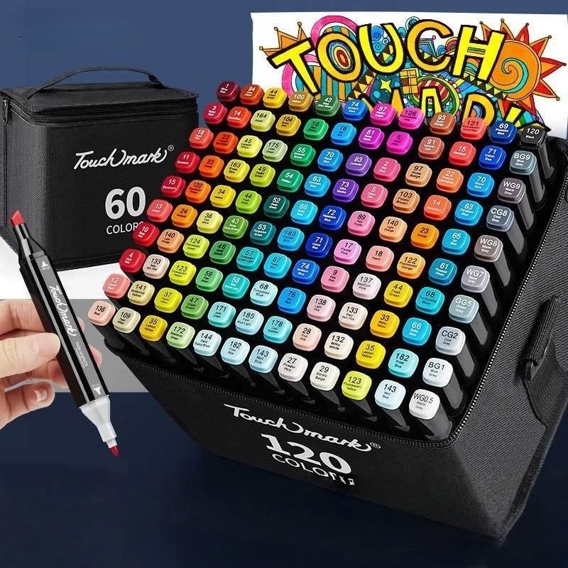 Marker Dual-tip(ujung brush+ujung broad)Art Marker Set Ohuhu Markers