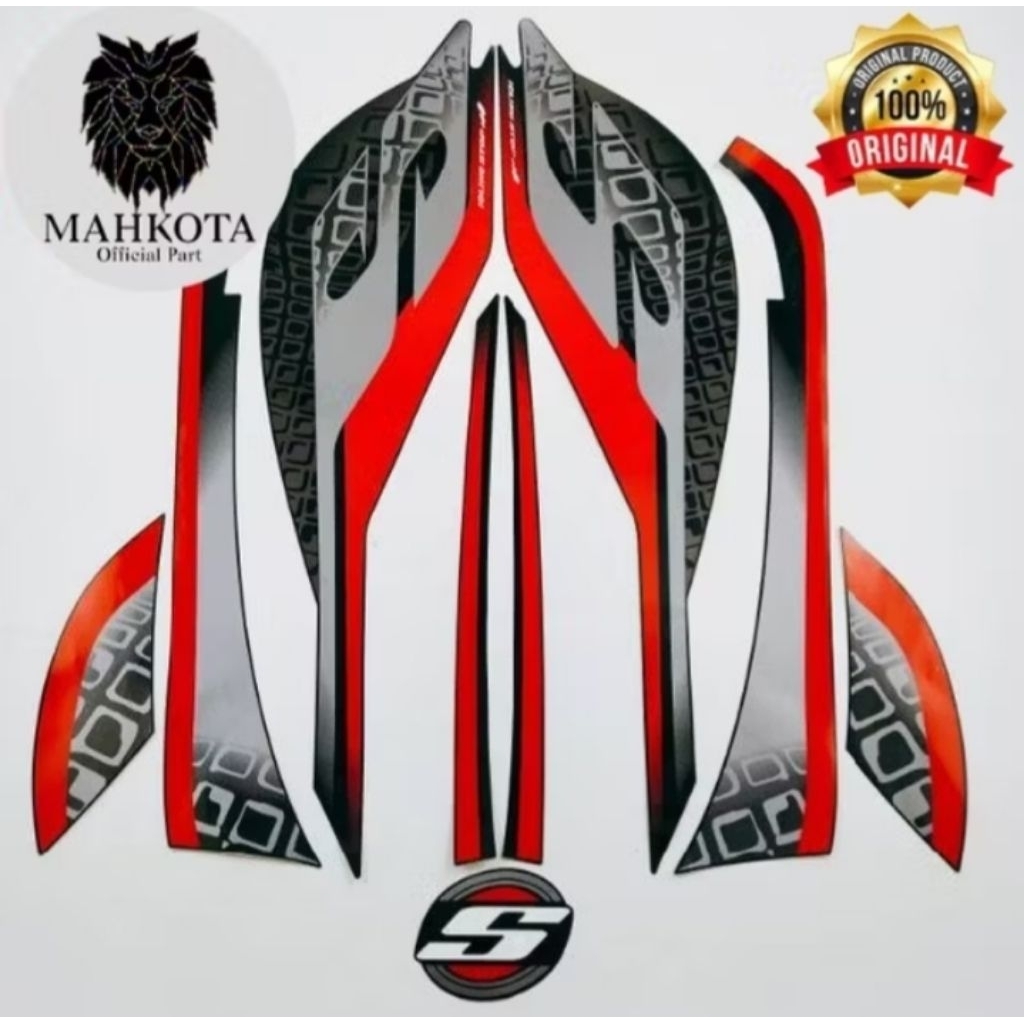 stiker steckir striping Lis motor Honda Scoopy 2019 sporty Lis merah ful body original AHM