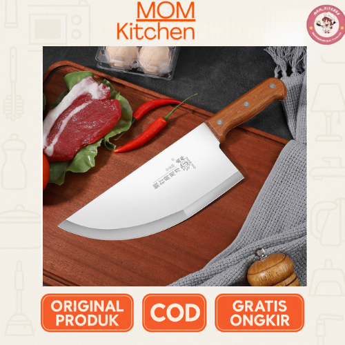 Pisau daging pisau gagang kayu (tebal 2mm) Pisau Dapur Stainless Steel Chef Knife