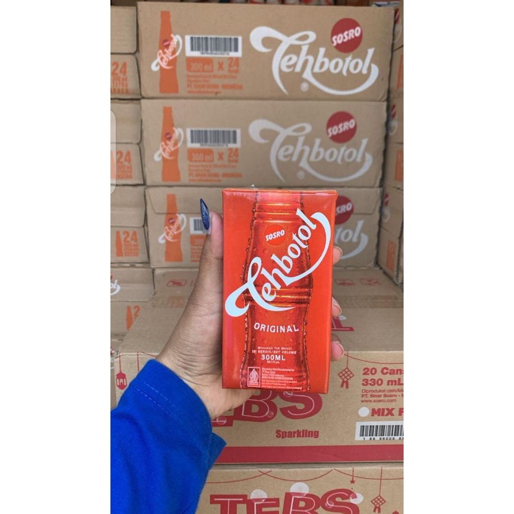 1 karton isi 24 pcs teh botol Sosro kemasan kotak 300 ml pusat grosir sembako dan jajanan murah band