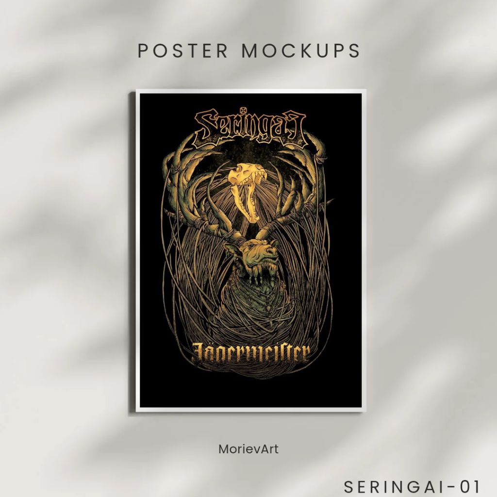 POSTER HIASAN DINDING AESTHETIC PREMIUM BAND SERINGAI COVER PAPAN MDF