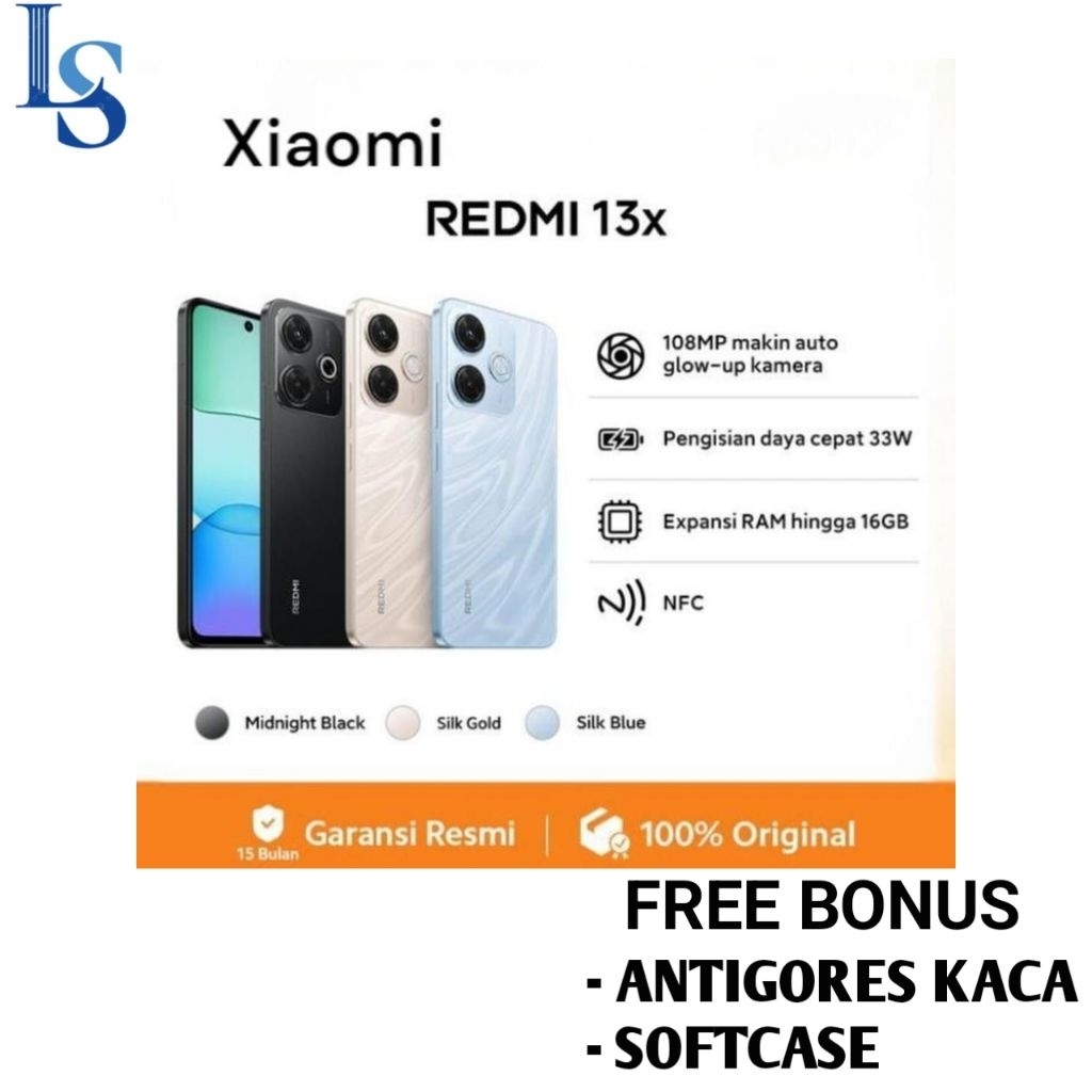 HP XIAOMI REDMI 13X RAM 8+8 GB ROM 128 GB [Redmi 13x 8/128 GB] Garansi resmi