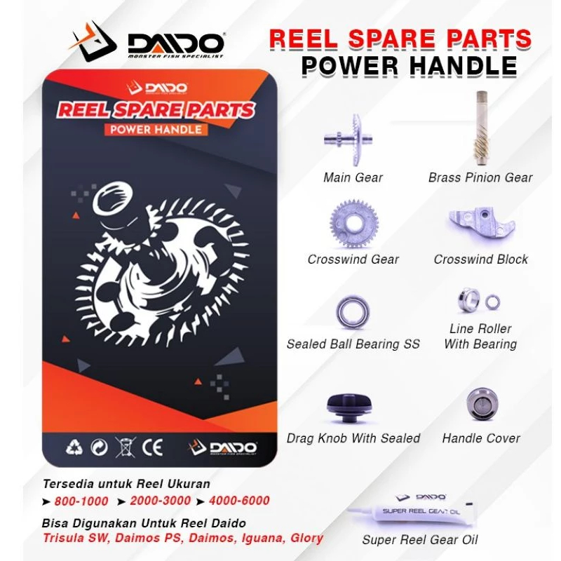SPARE PART REEL DAIDO NORMAL HANDLE DAN POWER HANDLE / REEL