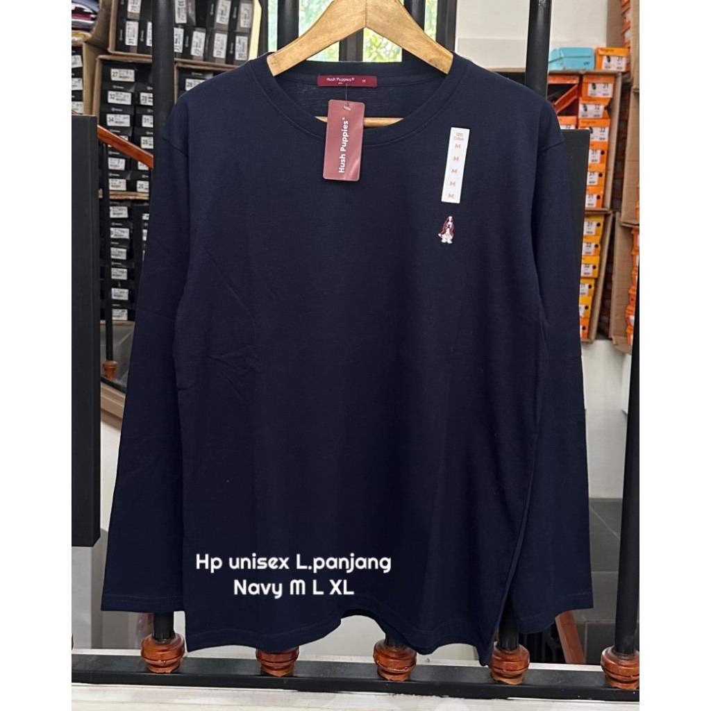 KAOS POLOS ATASAN T-SHIRT LENGAN PANJANG HUSH PUPPIES PRIA WANITA UNISEX REMAJA JUMBO FULLTAG