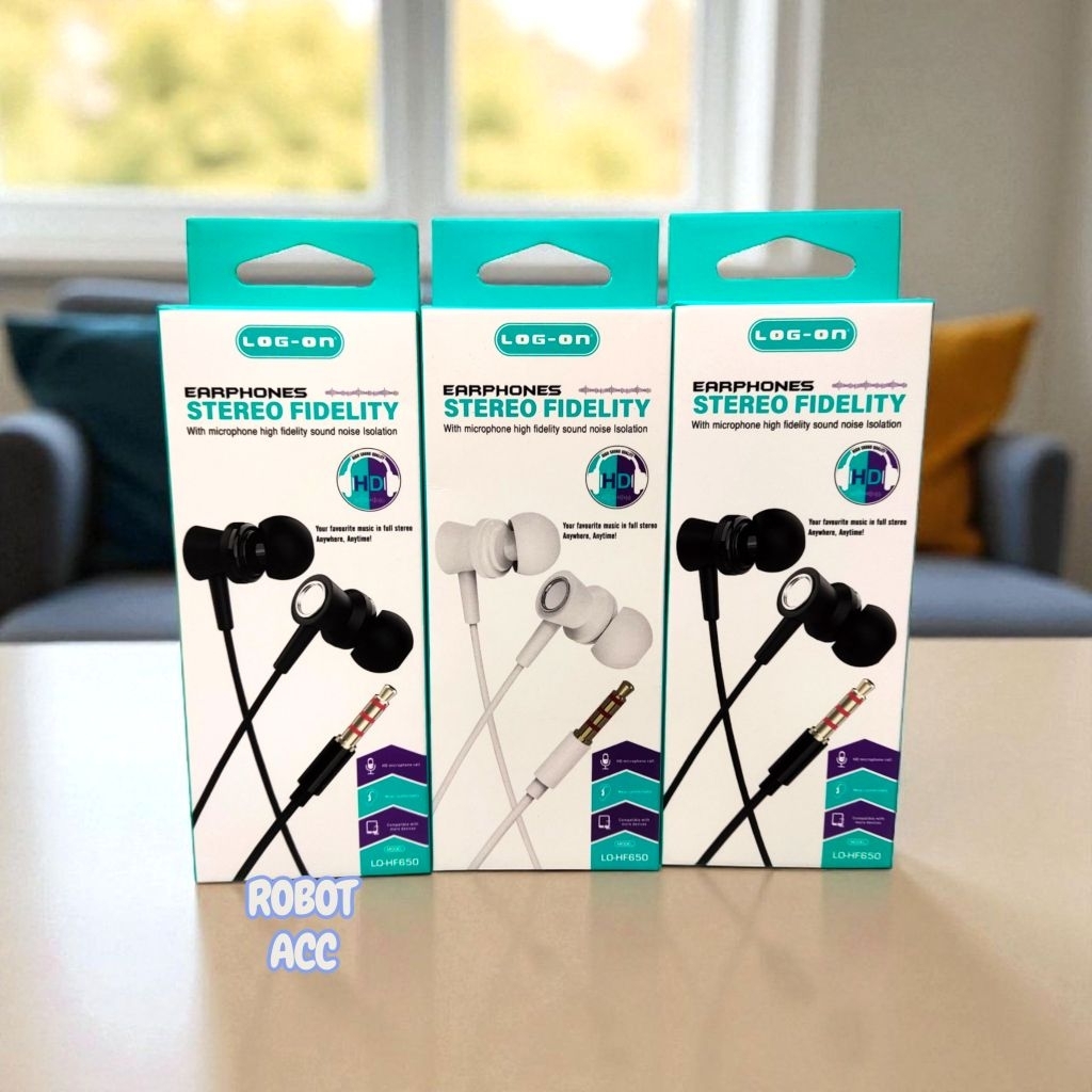 Headset LOG-ON HF650 Extra Bass Handset Handsfree HF LOG-ON HF650 Mic Earphone LOG-ON 650 Fidelity