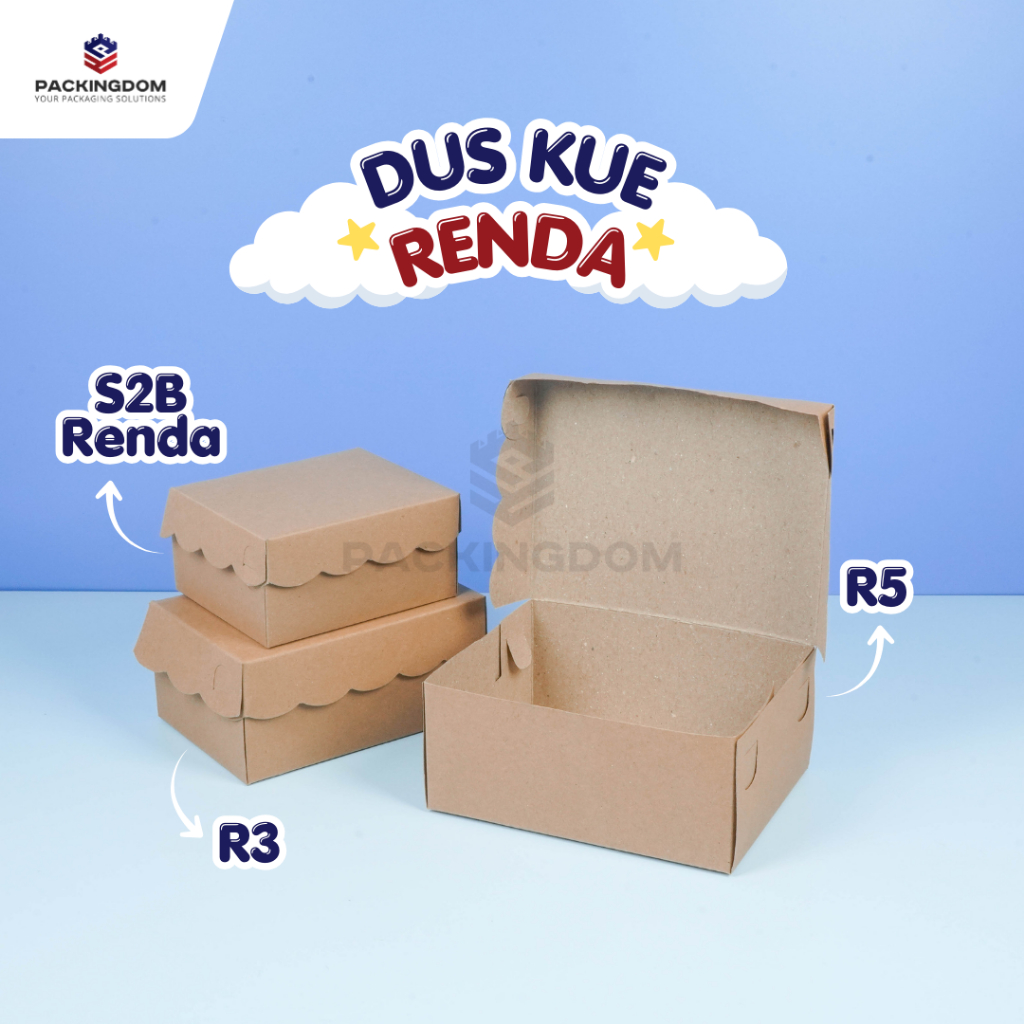 ( ECER DUS 10pcs ) Ecer Aneka Dus / Kotak Dus Kue R3 R5 Renda Coklat Non-laminasi / Kardus Snack Kue