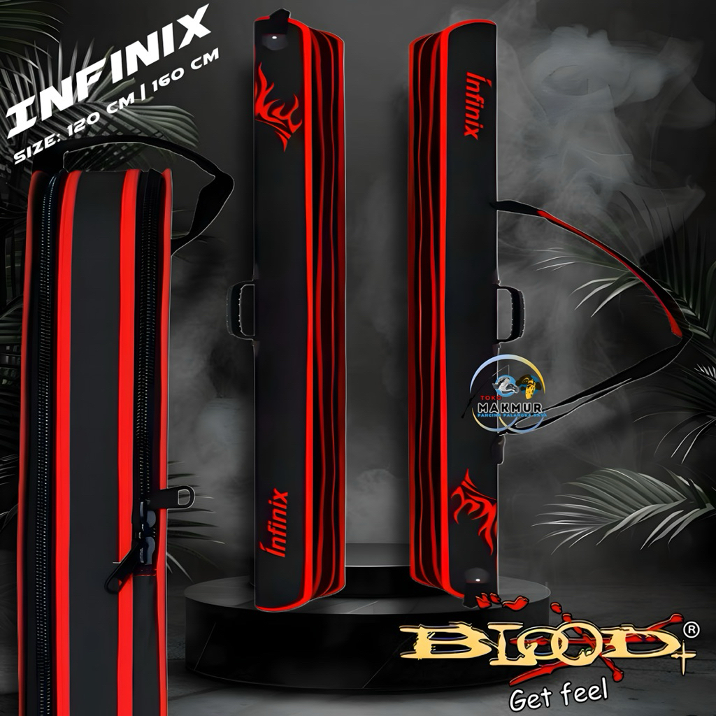 Tas Joran Pancing Blood INFINIX Hardcase || Tas Mancing Kaku Waterproof muat 2-3 joran