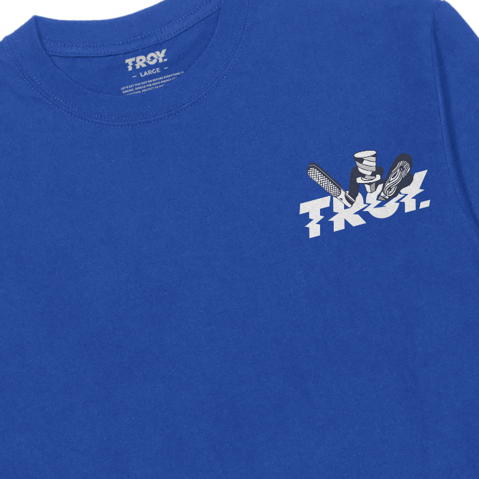 Troy Company Longsleeve Tshirt Royal Blue Kniffle - Kaos Lengan Panjang Biru Benhur LSD 3189