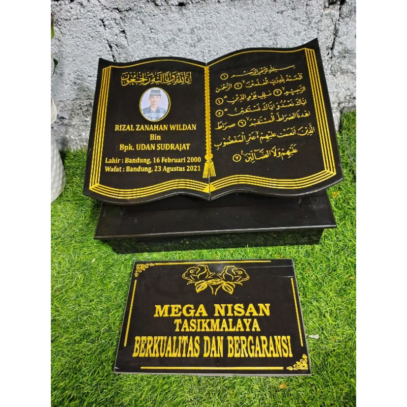PAKET HEMAT - BATU NISAN BUKU(30X40)+FOTO/MAESAN GRANIT TILE/+ PACKING KAYU