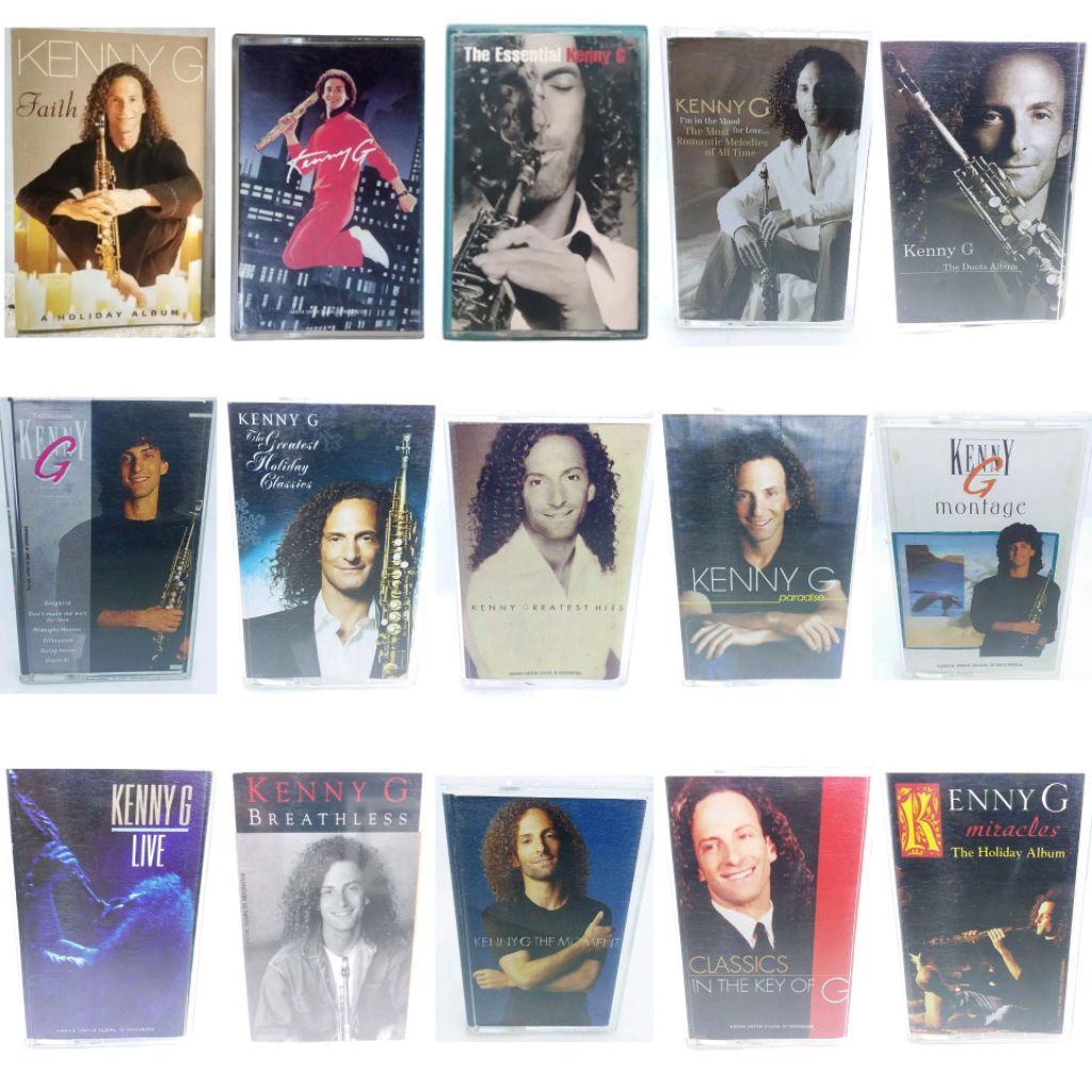 Kaset pita KENNY G - breathless - the moment - classics in the key of G - greatest hits - miracles t