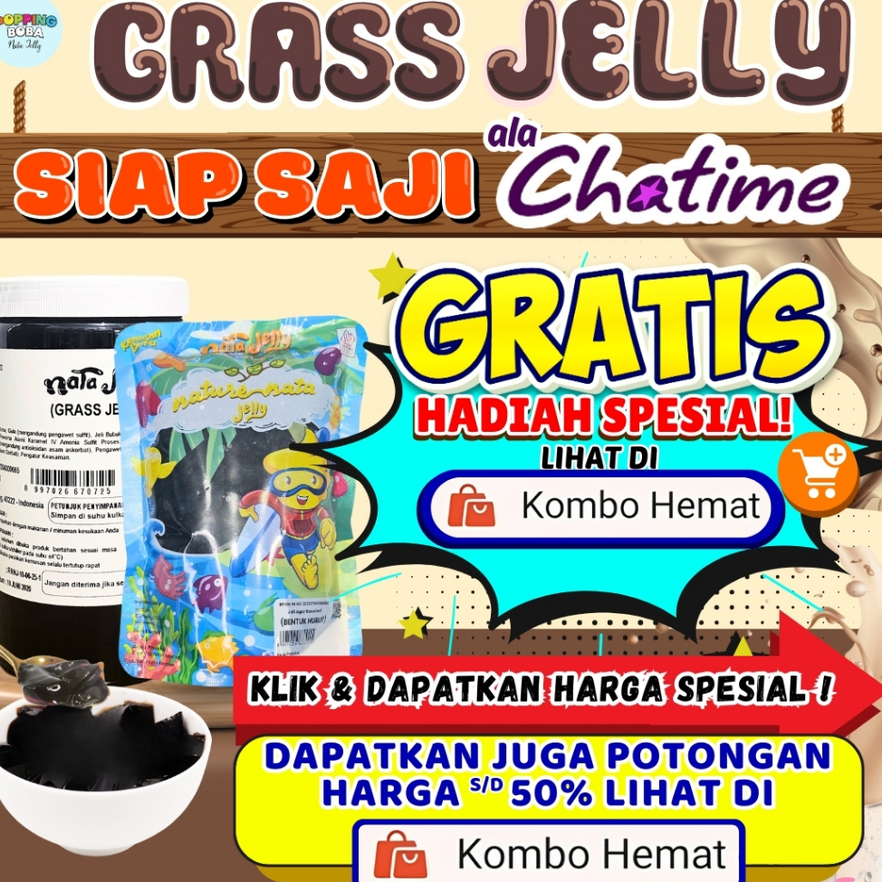 GrassJellyCincauAlaChatimePelengkap MOIAA Bubuk Agar Jelly Powder - Grass Jelly Ala Chatime 1 KG | C
