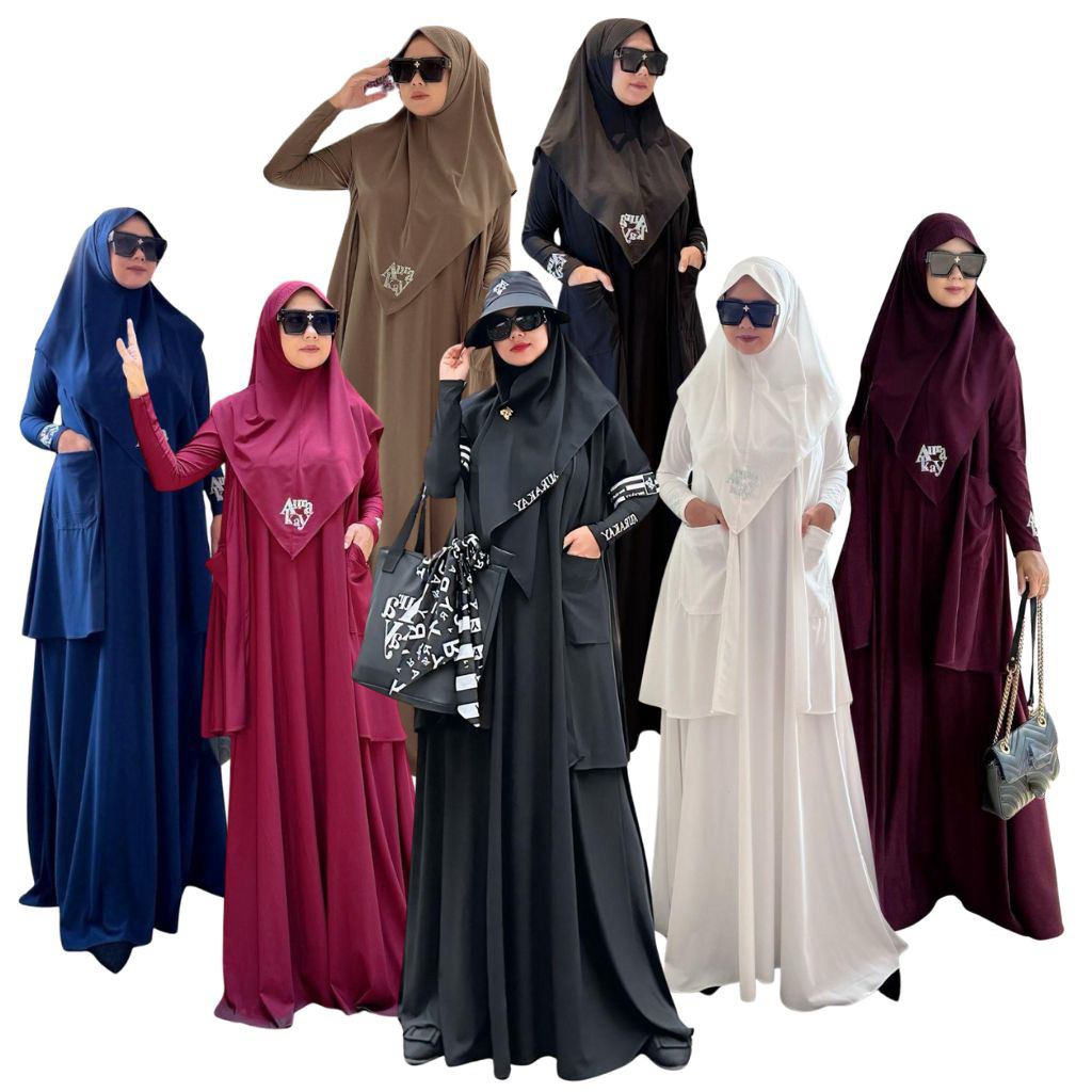 AURAKAY GAMIS DRESS ANJELI 7515 & AMINAH 7514 SET HIJAB ORI BY AURAKAY