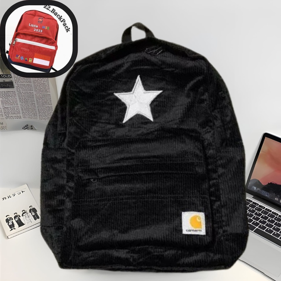 Tas Ransel Corduroy Crhartt Ransel Corduroy Pria Wanita Ransel  School