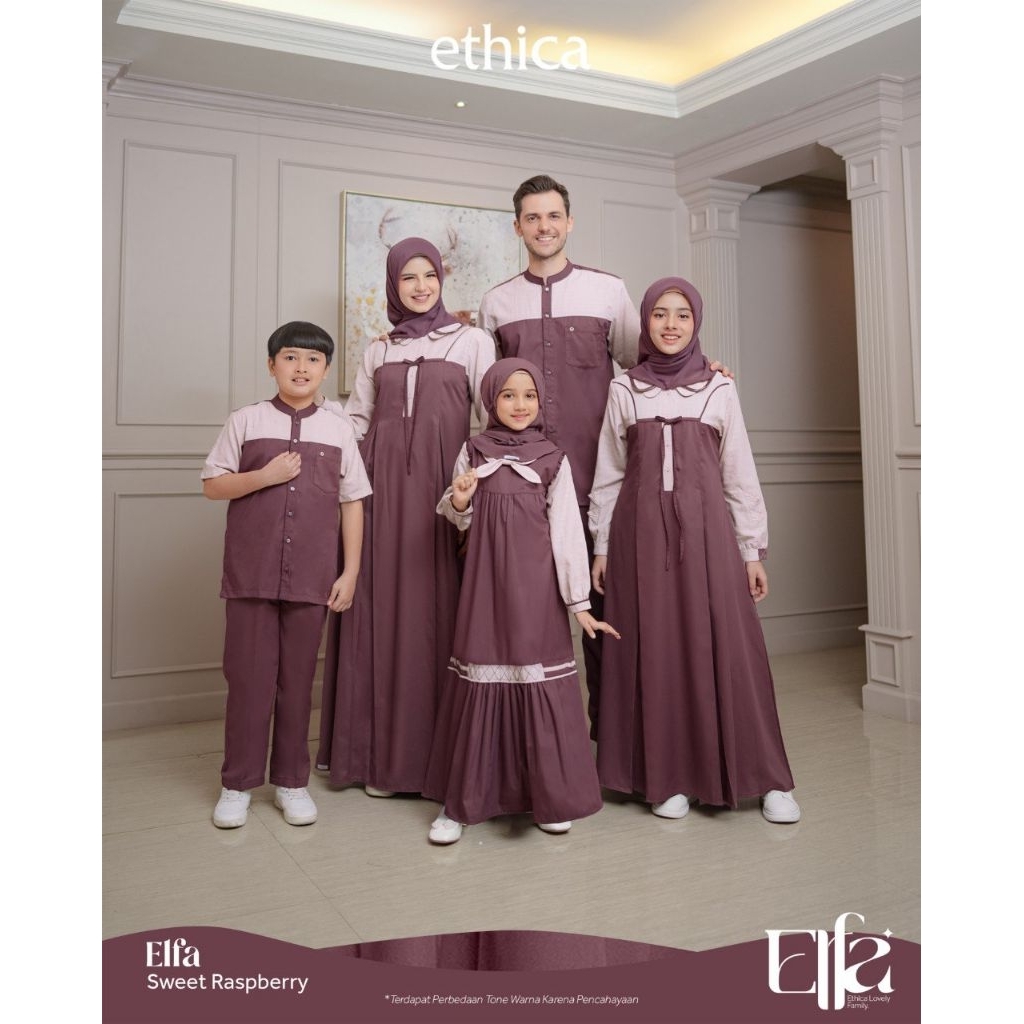 Ethica Sarimbit Series 2026 Elfa Sweet Raspberry| Gamis Ethica Kekinian Ayumi 566 Sweet Raspberry| S