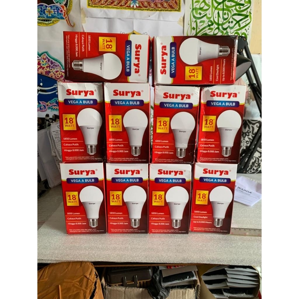 lampu LED Bulb Surya Vega 18 WATT cahaya putih