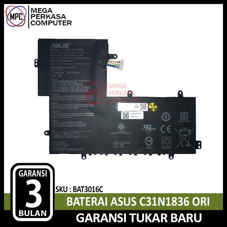 Baterai Batere ASUS Chromebook Flip C214 C214MA C204MA C31N1836 ORI