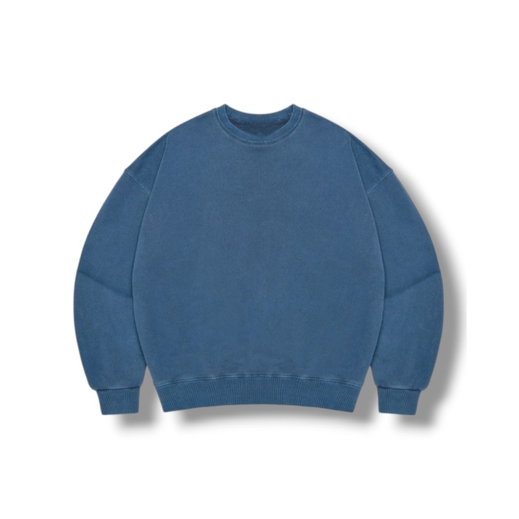 Musinsa - Pigment Travel Crewneck Boxy y2k Blue Washed