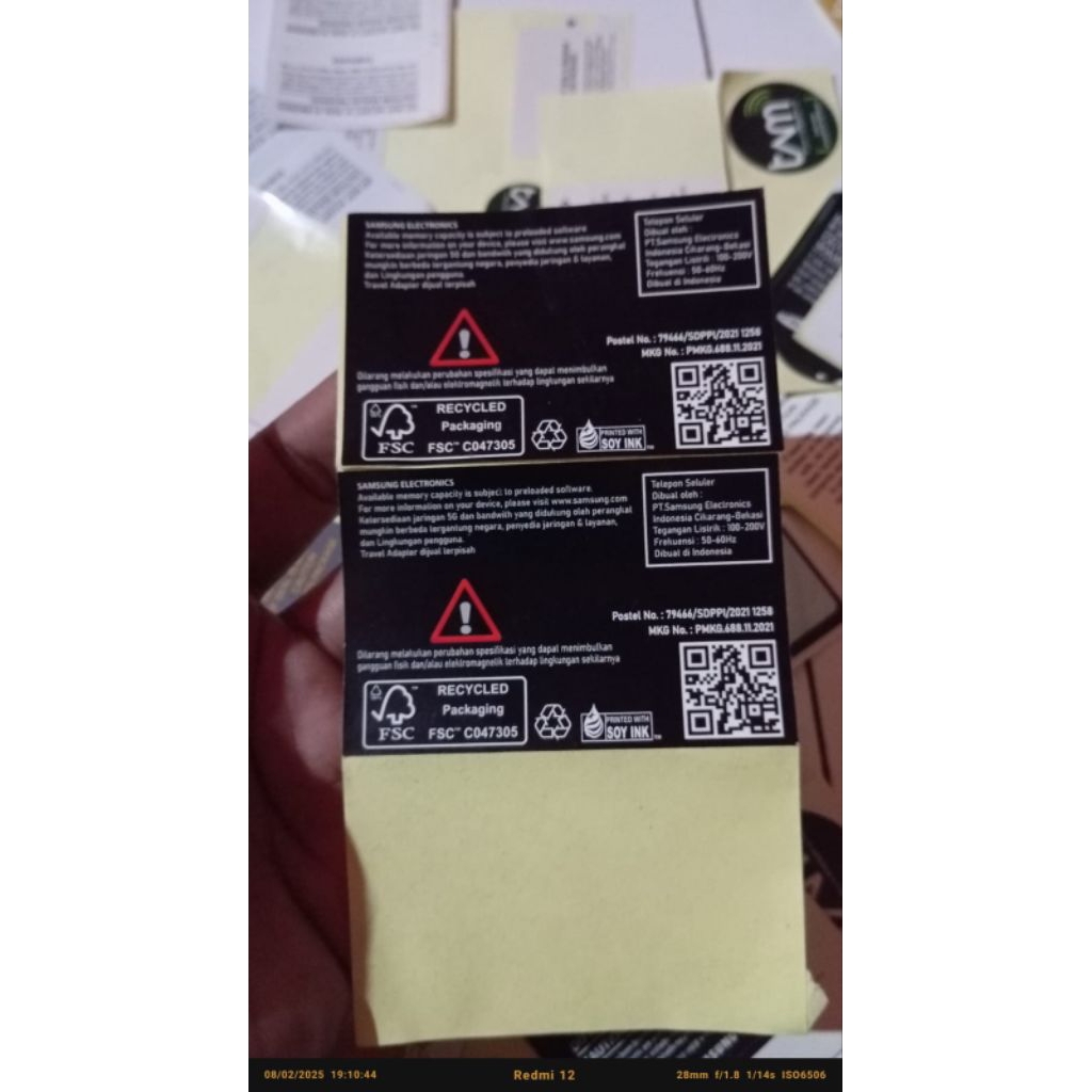 STIKER IMEI BELAKANG DUS BOX HP STIKER HP SAMSUNG A56 SAMSUNG A36 SAMSUNG A26 SAMSUNG A16 A15 A25