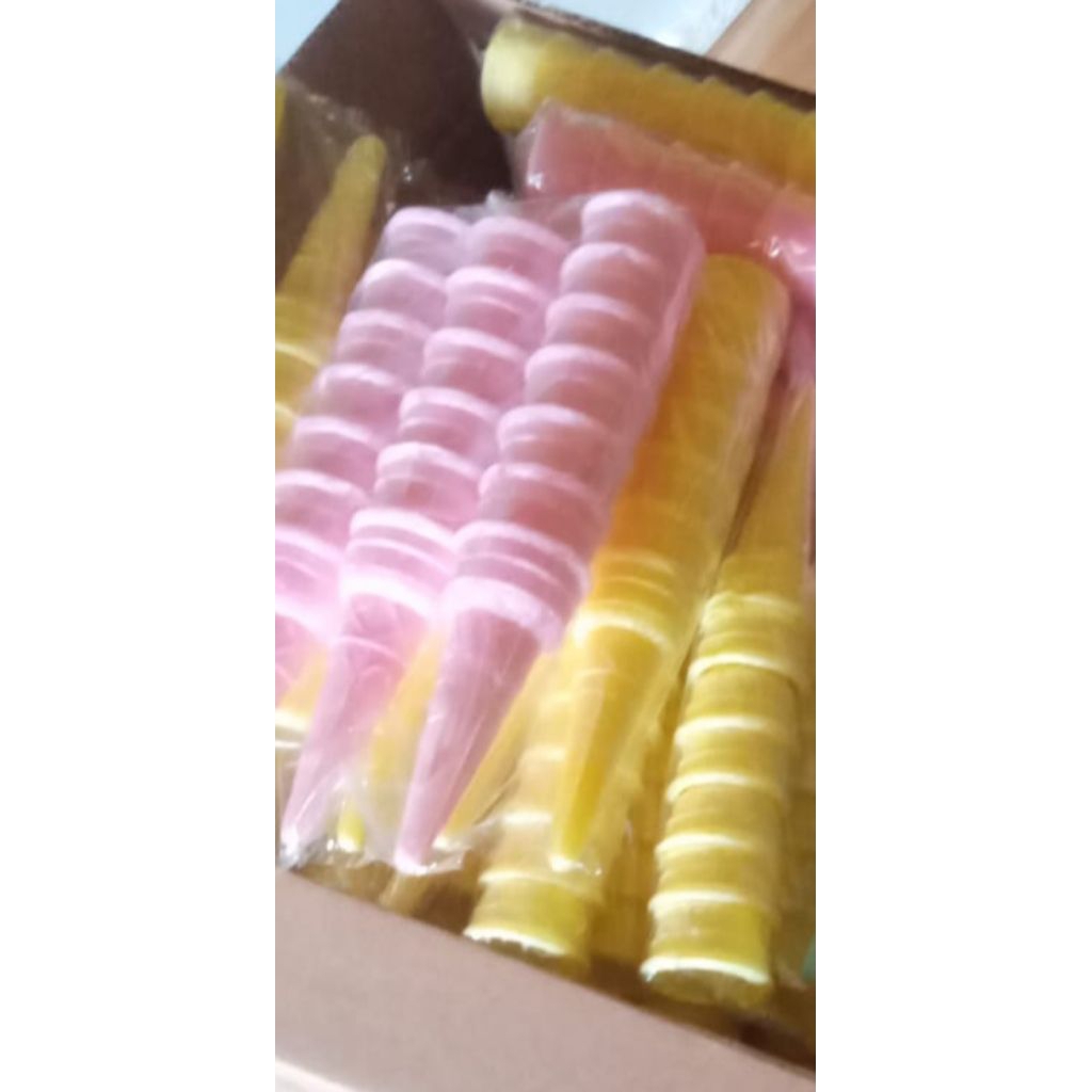Cone es krim isi 100 pcs/5 bungkus ukuran 14 / 3,8 cm