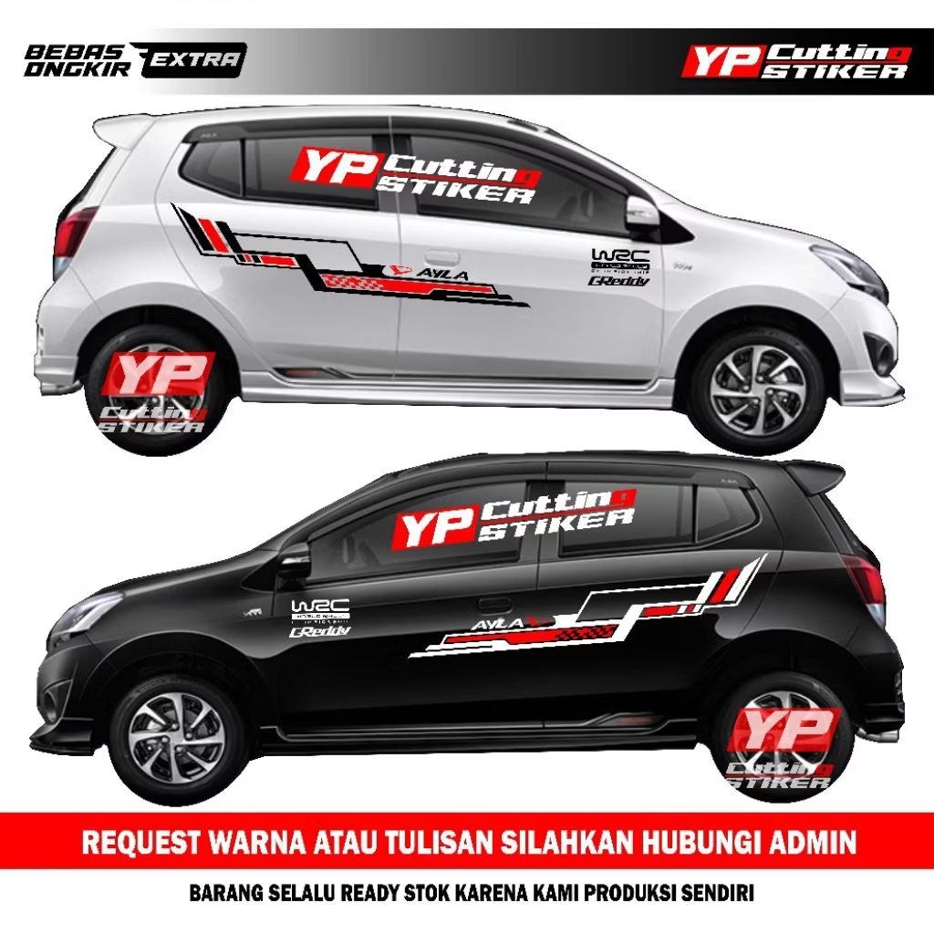 Sticker mobil Ayla agya simple stiker list terlaris mobil Ayla Agya brio jazz dll keren terbaru