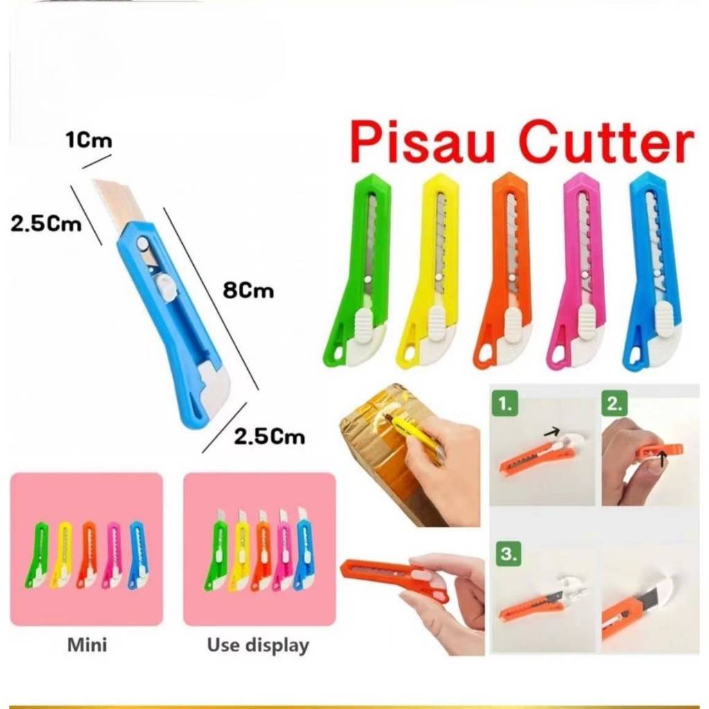 Pisau Cutter Mini Gantungan Kunci Pisau Cutter Kecil Silet Tajam Pemotong Praktis
