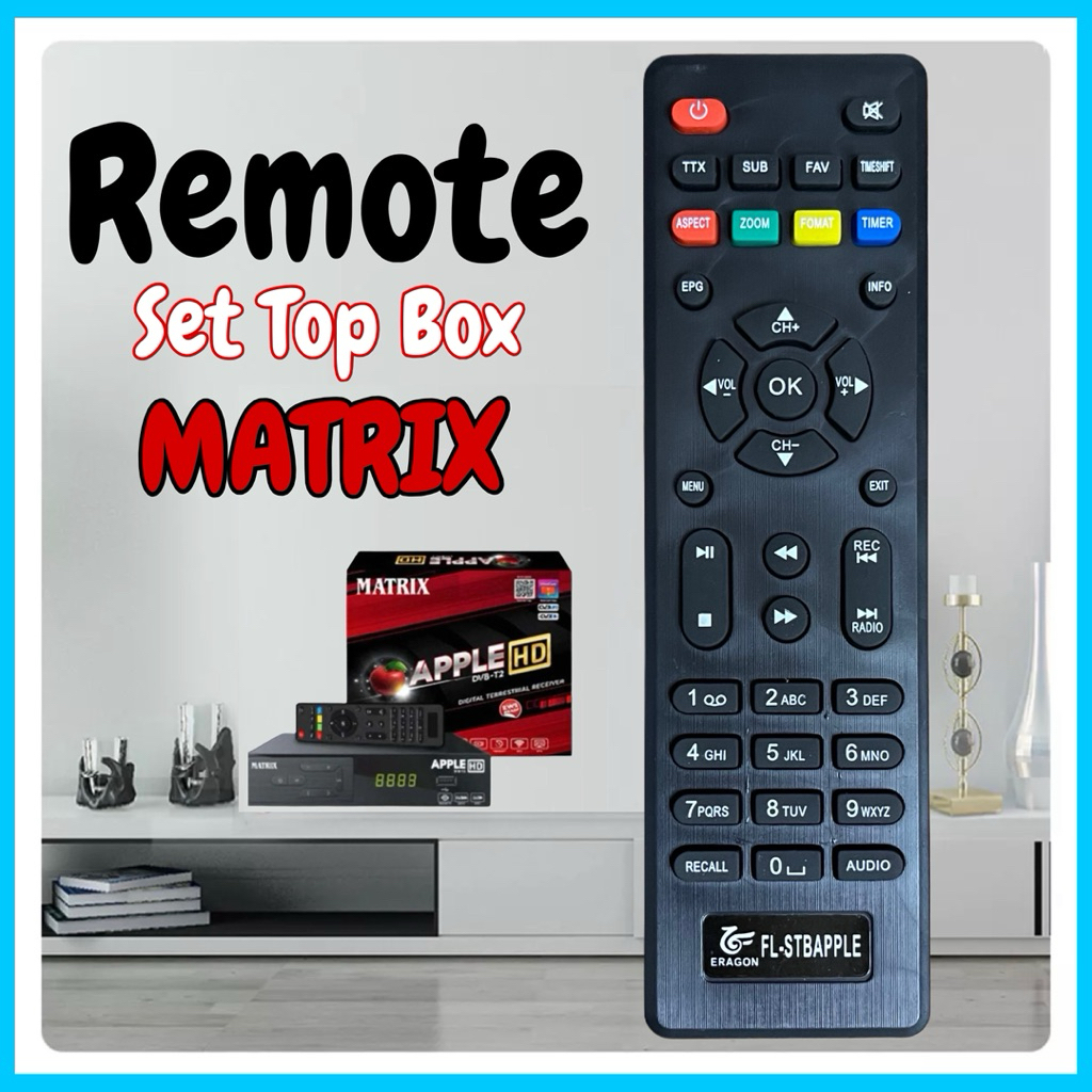 VERSI MURAH REMOT REMOTE SET TOP BOX (STB) MATRIX APPLE MERAH