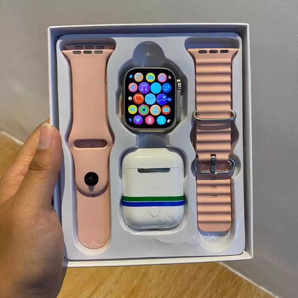 SMARTWATCH DIVIGO I8 ULTRA WATCH 8 FREE 2TALI + EARPHONE TWS FULL LAYAR ADA Kalkulator, Support Andr