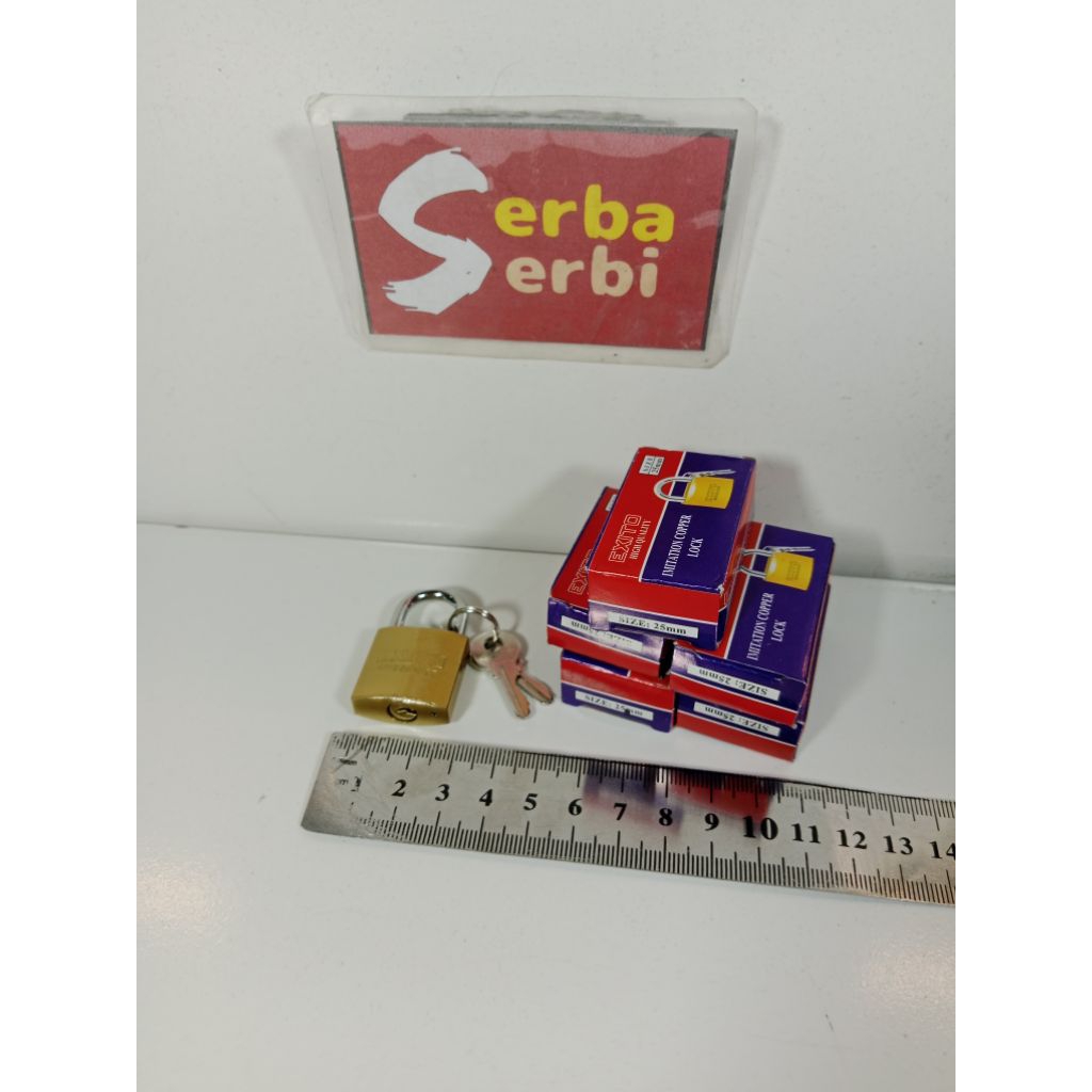 */LUSIN 12PCS 25MM GEMBOK KUNING*Gembok kuningan 25mm