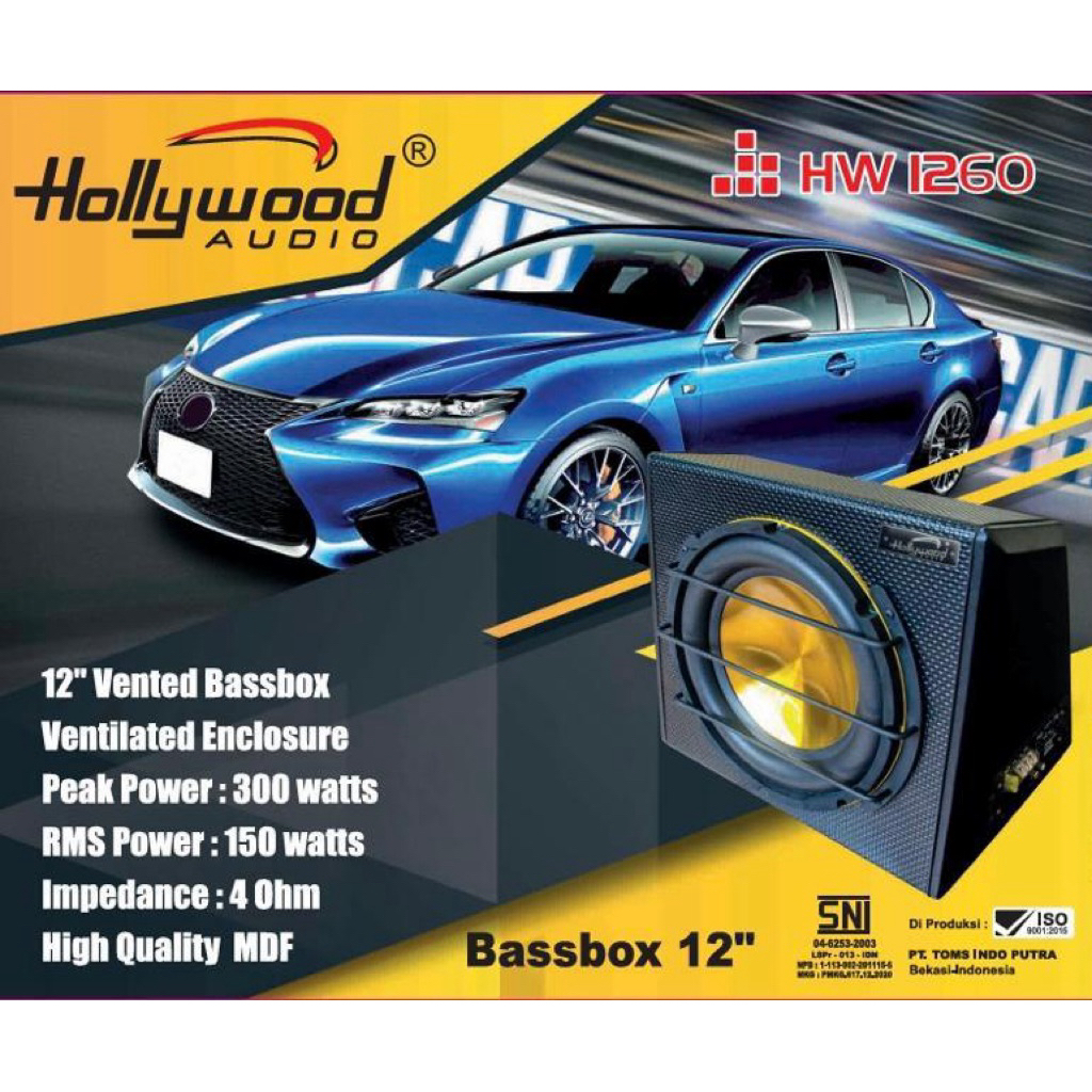 Subwoofer Aktif Mobil 12 Hollywood HW 1260 Bassbox