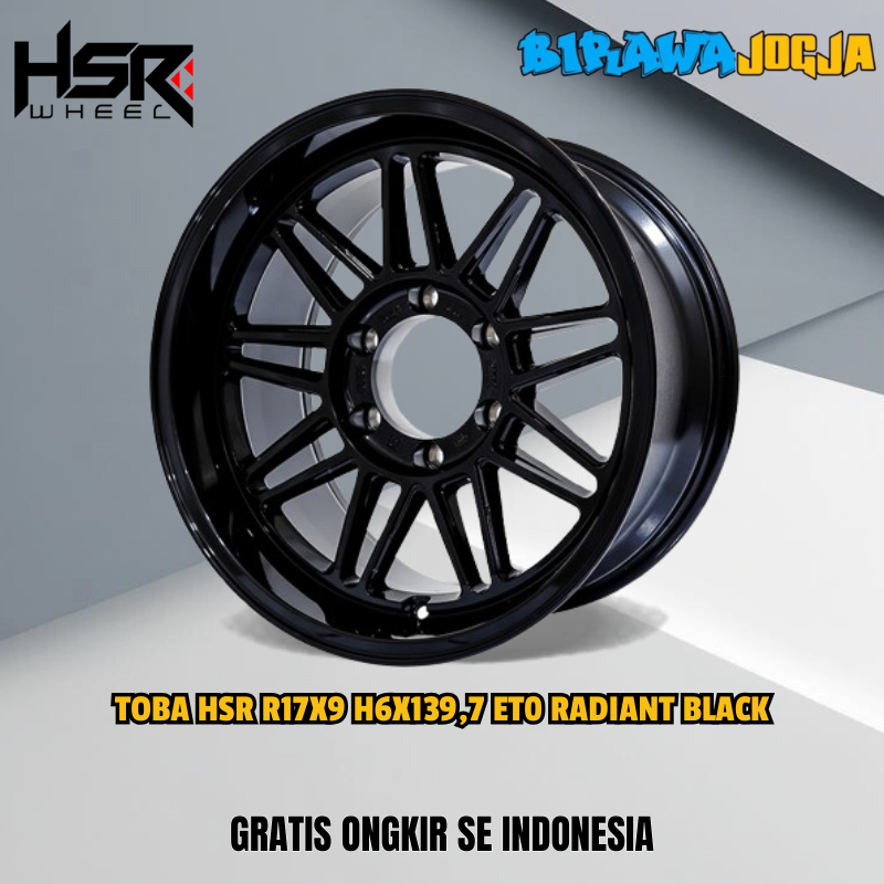 PELEK MOBIL HSR RING 17 WARNA HITAM GLOSSY BAUT 6X139 TYPE TOBA VELG TRITON HILUX NAVARA PAJERO R17